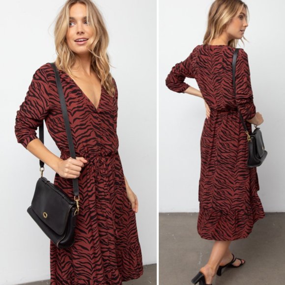 Rails Jade Dress in rust tiger stripe - Picture 2 of 6